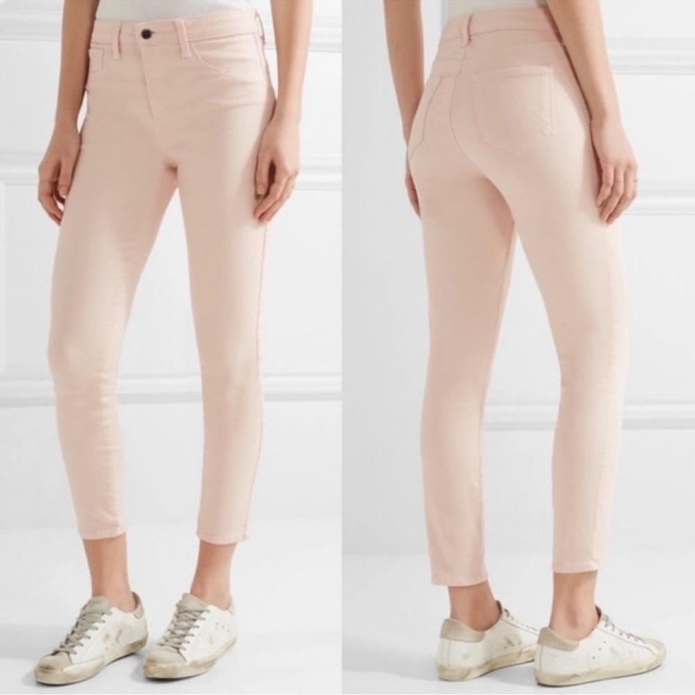 L'AGENCE Margot High Rise Skinny Jeans in Ballerina Pink - Picture 2 of 6